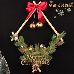 耶誕節裝飾品花環門掛藤條掛件家用場景佈置耶誕吊飾鬆針花圈掛飾 歷史價格詳細信息