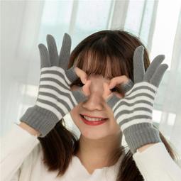 露二指保暖兒童手套冬天男孩女孩毛線可愛小孩半指寫字卡通防寒冬 歷史價格詳細信息