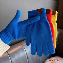 可觸屏針織手套女秋冬季毛線保暖五指可愛學生冬天騎車新款蝴蝶結 歷史價格詳細信息