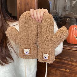 秋冬季保暖德絨手套女士可愛防風冬天手套騎車觸屏開車騎行手套 歷史價格詳細信息