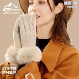 秋冬季加厚加絨手套女士雙層防風騎車手套可愛保暖韓版春觸屏 歷史價格詳細信息