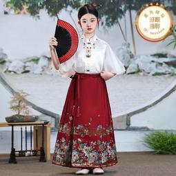 馬面裙 夏秋 中國風古裝 漢服女 明製對襟衫 漢元素漢服女新中式國風螺鈿馬面裙飛機日常套裝~超美服飾 歷史價格詳細信息