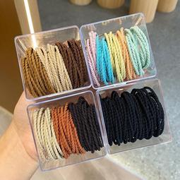 皮套細發小無扎繩痕頭髮簡約扎圈髮圈發高彈力女耐用黑色頭橡皮筋 歷史價格詳細信息