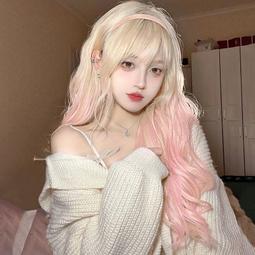 美宿假髮女長髮全頭套式自然蓬鬆八字瀏海中長直髮仿真人發假髮套 歷史價格詳細信息