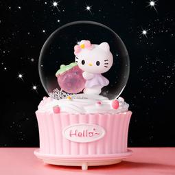 【熱賣】少女心卡通草莓KT發光水晶球音樂盒創意禮品玻璃球八音盒節日禮物 歷史價格詳細信息
