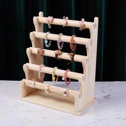 竹木單層手鐲架三層手鏈架手表展示道具手串發圈頭繩首飾架【二丁目】 歷史價格詳細信息
