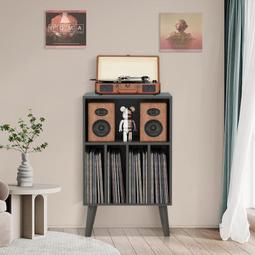 新款黑膠書柜唱柜家居木質黑膠機柜北歐風黑膠唱機柜落地雜志柜 歷史價格詳細信息