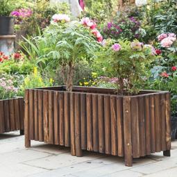 碳化防腐木花箱戶陽臺實木種植箱盆庭院裝飾網格爬藤架隔斷花架 歷史價格詳細信息