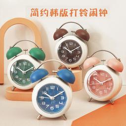創意金屬打鈴鬧鐘時尚學生靜音時鐘懶人鬧表臺鐘床頭打鈴機械鬧鐘 歷史價格詳細信息