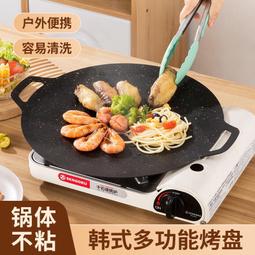 韓式鐵板燒烤盤 戶外露營 卡式爐烤肉盤 麥飯石 煎烤家用不粘烤盤 歷史價格詳細信息