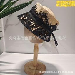 日系拉菲草漁夫帽女鐘形編織盆帽百搭顯臉小大頭圍春夏遮陽防曬潮-佳藝居 歷史價格詳細信息