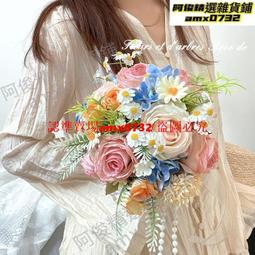 結婚手捧花婚慶韓式新娘仿真手捧花中式伴娘歐式森系用品婚禮花束 道具遊戲 寫真拍照 歷史價格詳細信息