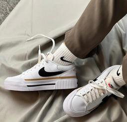 Nike Court Legacy Lift 女 白 厚底 皮革 基本款 運動 休閒 休閒鞋 DM7590-101 歷史價格詳細信息