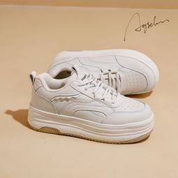 小個子厚底小白鞋女2024年春季新款防滑松糕顯瘦學生運動休閒板鞋 歷史價格詳細信息