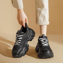 老爹鞋女新款春季黑白厚底復古網紅爆款登山鞋百搭輕便運動鞋 歷史價格詳細信息