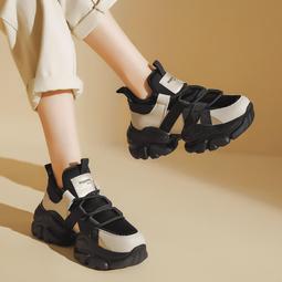 奧古獅登老爹鞋女新款春季厚底增高鞋子顯腳小網紅休閑運動鞋 歷史價格詳細信息