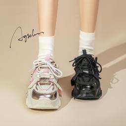 厚底老爹鞋女款新款春季輕便增高徒步登山鞋炸街顯腳小運動鞋 歷史價格詳細信息