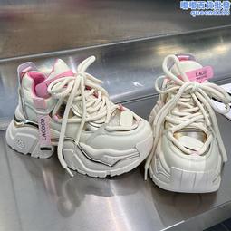 老爹鞋女2024年新款厚底增高透氣網面休閒松糕鞋老爹鞋白色休閒鞋 歷史價格詳細信息