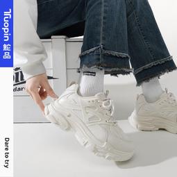 老爹鞋女新款春秋夏透氣銀灰色鞋子厚底增高松糕顯腳小運動爆 歷史價格詳細信息