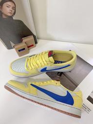 Travis Scott x W Air Jordan 1 Low OG Canary 藍黃倒鉤 大尺碼休閒鞋 聯名款 DZ4137-700 歷史價格詳細信息