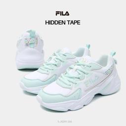Fila 休閒鞋 Hidden Tape 5 女鞋 白藍 黃 基本款 老爹鞋 皮革 厚底 斐樂 5J929W133 歷史價格詳細信息