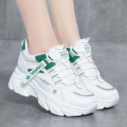 厚底內增高老爹鞋女2023新款夏季網面透氣百搭黑色運動鞋 歷史價格詳細信息