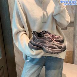 老爹鞋女2024春季新款透氣網面爆款厚底小白鞋潮流時尚運動鞋 歷史價格詳細信息