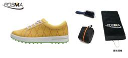 高爾夫球鞋 女款 英倫風 防水超纖皮 防水運動鞋  GSH080白 藍 配POSMA鞋包 2合1清潔刷   高爾夫球毛巾 歷史價格詳細信息