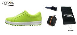 高爾夫球鞋 女款 英倫風 防水超纖皮 防水運動鞋  GSH080白 藍 配POSMA鞋包 2合1清潔刷   高爾夫球毛巾 歷史價格詳細信息