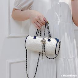 包包女2023新款圓柱形包包精緻小香風斜挎包菱格單肩鏈條包 歷史價格詳細信息