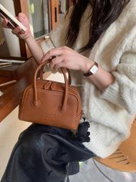 復古手提包女保齡球包包女2023秋冬新款小方包百搭簡約單肩斜挎包 歷史價格詳細信息