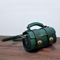 頭層牛皮圓筒包2024新款黑色鏈條包手抓紋單肩腋下包軟皮斜挎包女女士包包 歷史價格詳細信息