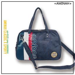 潮牌AMINAH~【am-0103】學院風蘇格蘭紋 百搭造型肩側背包 高質感絨布材質 街頭時尚潮流款~ 藍色 歷史價格詳細信息