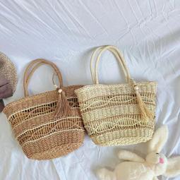 手工編織包女2023新款韓版毛球草編包海邊度假沙灘包手提單肩女包 歷史價格詳細信息