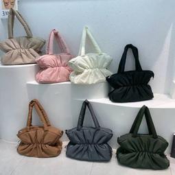 包包 褶皺單肩腋下包 小眾設計潮流包包 蝴蝶結皺褶肩背包 百搭高級感pu軟皮手提包 歷史價格詳細信息