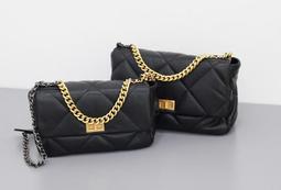 愛 BAG SHOP 韓國連線WHOSBAG 超質感小羊皮軟綿綿手感coco金屬鍊菱格包 二尺寸S/L 預購 歷史價格詳細信息