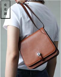 『皮皮創』原創設計手作真皮馬鞍包。純手工頭層植鞣牛皮斜背包日常簡約實用真皮單肩小包包 歷史價格詳細信息