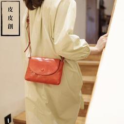 『皮皮創』原創設計手作真皮迷你小托特包。日系簡約復古頭層植鞣牛皮豎款小包百搭通勤手提單肩斜背包 歷史價格詳細信息