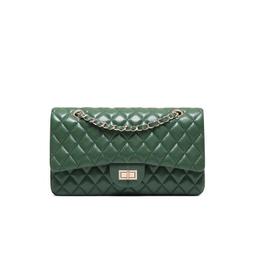 羊皮包 菱格紋 小香包 經典款單肩包穿皮金鏈 Lambskin Handbag Quilted 小號綠鐽 歷史價格詳細信息
