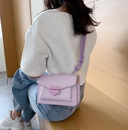 日韓 少女 簡約氣質小方包 薰衣草紫 白色 黑色 斜背包 肩背包 金屬扣 小圓扣 歷史價格詳細信息