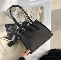 黑色百搭大容量女包韓國小眾設計秋冬新款單肩託特包休閒斜跨大包 歷史價格詳細信息