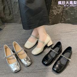 復古瑪麗珍鞋女2024年春季新款一腳蹬女鞋粗跟配裙子百搭氣質單鞋 歷史價格詳細信息