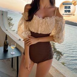 小清新露肩連衣裙學生夏裝韓版約會中長款謝師宴裙小洋裝-藍/棕/粉S-XL【AAA4817】 歷史價格詳細信息