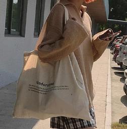 大帆布袋 帆布袋 斜背帆布袋 帆布包大容量女學生韓國東大門簡約小衆設計潮流立體手提單肩布袋-時尚箱包 歷史價格詳細信息