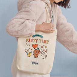 正版  大容量◆ 派對 兩用 肩背 Line friends 熊大 莎莉 兔兔 帆布包 手提 帆布袋 素面 書包 肩背包 歷史價格詳細信息