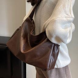 大容量通勤休閒大包包女士2023冬季秋冬新款棕色單肩斜挎託特包 歷史價格詳細信息