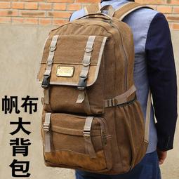 帆布雙肩包男抽繩大容量水桶包大學生書包男圓筒運動登山旅行背包 歷史價格詳細信息