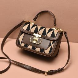 『購物趣』潮流女包新款老花輕奢斜挎女士單肩小方包包外出包收納包休閒包旅行包~SF17332 歷史價格詳細信息