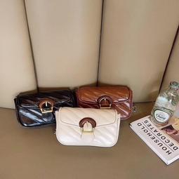 質感繡線小方包2024新款斜跨包小眾設計復古單肩包小香風菱格包 歷史價格詳細信息