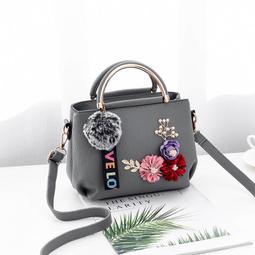 ６９９免運丷時尚花朵裝飾手提包大容量單肩斜挎包休閒包旅行包外出包收納包丷SD17214 歷史價格詳細信息